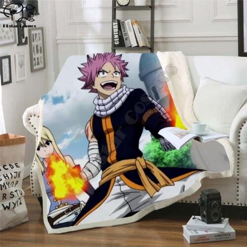 Fairy Tail funny cartoon Hooded Blanket 3D full printed Wearable Blanket Adults/Child Fleece Blanket style-1