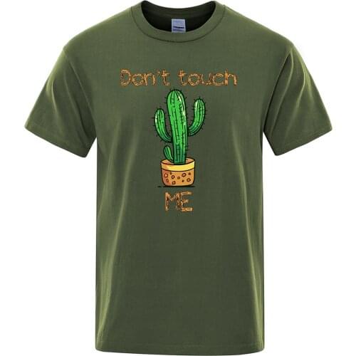 Green Vibrant Cactus Printing Mens T-Shirts Casual Loose Tee Shirts Oversized Comfortable Mens Tshirt Summer Fashion Tshirts