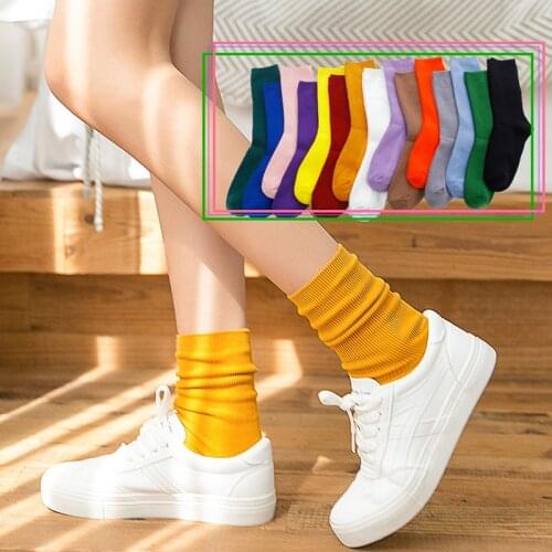 Womens Korean-Style Stockings College Style Korean Autumn and Winter Fashion Cool All-match Net Red Hose Bunching Socks
