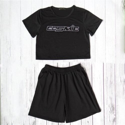 Women Two Piece Set Cosmic Letter Short Sleeve Crop Top And Shorts Matching Suits Summer 2piece Sets Casual Tracksuit Outfits