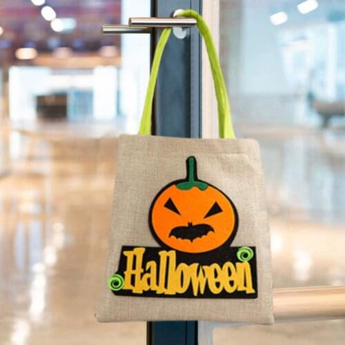 1Pc Halloween Gift Bag Witch Owl Ghost Pumpkin Cat linen hand Candy Bag Party Home Festival Supplies Decoration DIY Gift