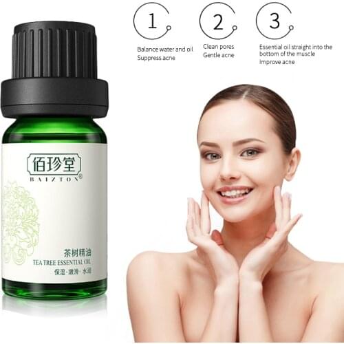 10ml Pure Tea Tree Oil Acne Pimple Treatment Facial Cleaning Shrink Pore Moisturizing Water-oil Balance Facial Massage Oil TSLM1