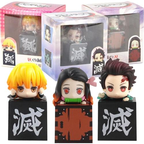 3pcs/lot Demon Slayer Figures Tanjirou Kamado Nezuko Zenitsu Agatsuma Kimetsu no Yaiba Cute Anime Model Toys