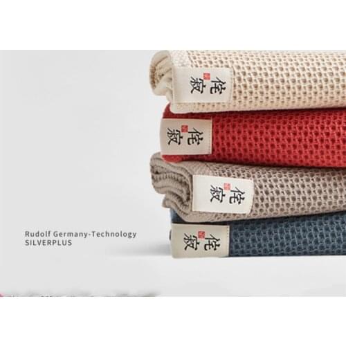 4PC large towel pure cotton wash household honeycomb soft breathable water-absorbent quick-drying does not lose hair