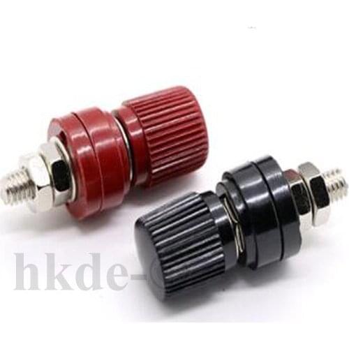 5PCS 333Iron Terminal 6mm High Current Terminal Regulator Electric Welding Machine Terminal M6*32 Red/Black Color