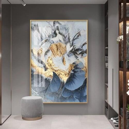 Abstract Flower Building Poster Golden Canvas Painting Wall Art Pictures for Living Room Modern Home Decor Decorative Cuadros