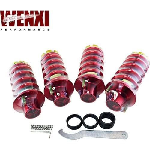 ALUMINUM ADJUSTABLE COILOVER SPRING + SHOCKS STRUT TOWER TOP HAT WX-TH12RD