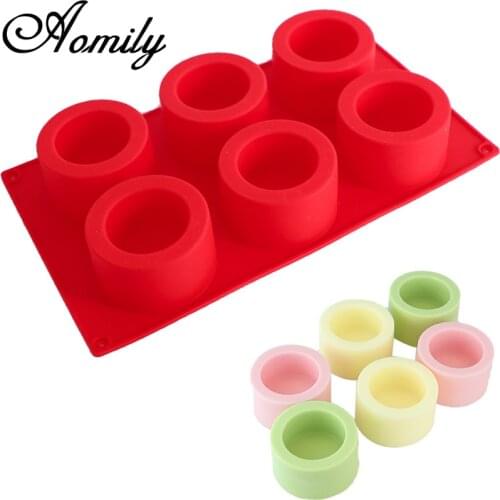 Aomily Newest 6 Holes Pudding Muffin Cup Ice Cream Silicone Mold Cake Design Silicone Nonstick Bakeware Family Baking Cake Mould