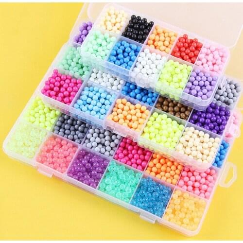 Children Beads Crafts for Kids 6000pcs DIY Beads Crystal Creative Material Kids Beads Water Spray Magic Puzzle Toys for Children