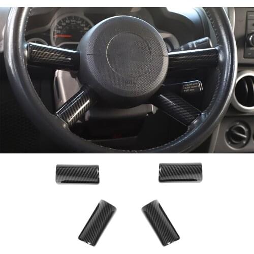 For Jeep Wrangler JK 2007-2010 Car Steering Wheel Decoration Bezel Cover Stickers ABS Interior Car Styling Accessories