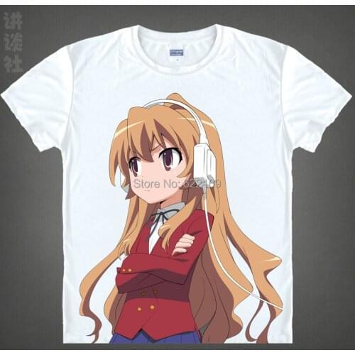 2015 Toradora Taiga tiger dragon T Shirt Cosplay Costumes Mens Japanese Famous Anime T-shirt Unique Gift Camisetas Masculina