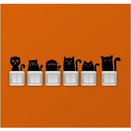 Socket Stickers Wall Decor Cat Models Vinyl Pvc Wallpaper Home Office Decoration Gift