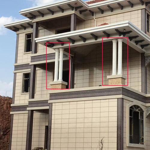 16cm /6.3in Wedding Pillar Tools ABS Plastic Durable Round Concrete Pedestal Column Mold with Flower, Leaves &Plain Embossing