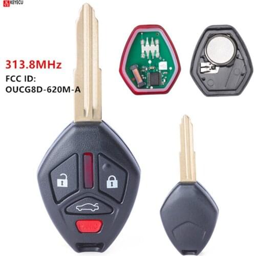 KEYECU High Quality Keyless Entry OEM Remote key Fob 313.8MHz 3+1 Button for 2007 -2012 Mitsubishi Eclipse Galant OUCG8D-620M-A