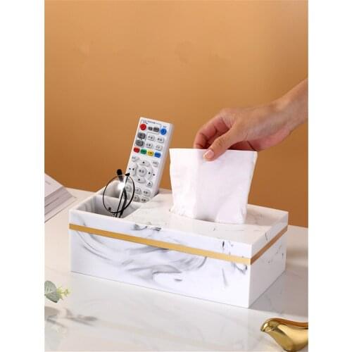 Tissue Box Desktop Organizer Resin Durable Multifunctional Remote Toilet Paper Holder Pencil Rack For Office Home Storage