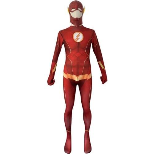 Barry Allen Cosplay Jumpsuit The Flash Costume Adult Bodysuit Uniform TV Series Tights and Mask Halloween Carnival Costumes