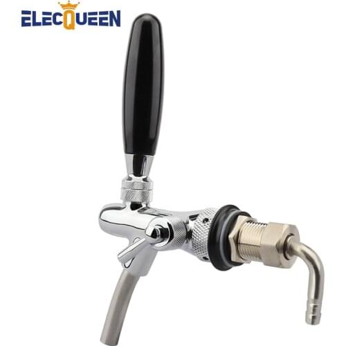Draft Beer Tap Adjustable Beer Faucet with Flow Controller,Long Handle & Chrome Plating Shank with Ball Lock Kits Bar Accesories