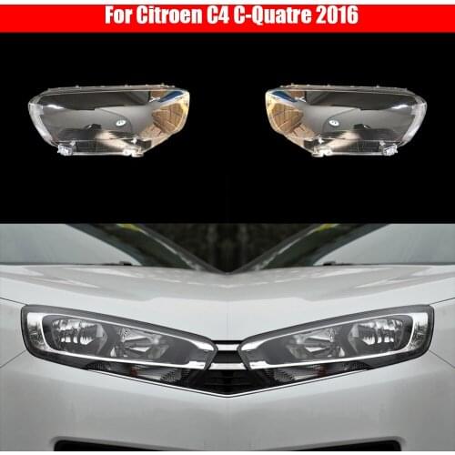 Car Headlight Cover For Citroen C4 C-Quatre 2016 Headlamp Lens Replacement Auto Shell