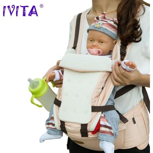 IVITA WG1502 Silicone Girl Eyes Opend Can Takes Pacifier In Mouth Reborn Baby Doll Realisting Alive Artificial Toy for Children