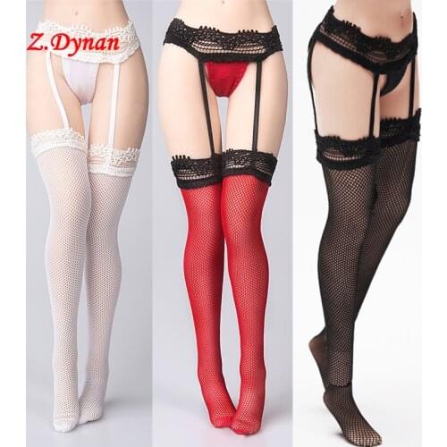 1/6 Scale Female Sexy black white red TYM024 Garter Panties Siamese Socks Panties Siamese Stocks for 12 inches Action Figure