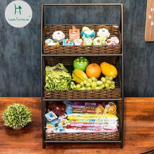 Louis Fashion Furniture Accessories Iron Art Woven Storage Box Convenience Store Desktop Display Snack Rack