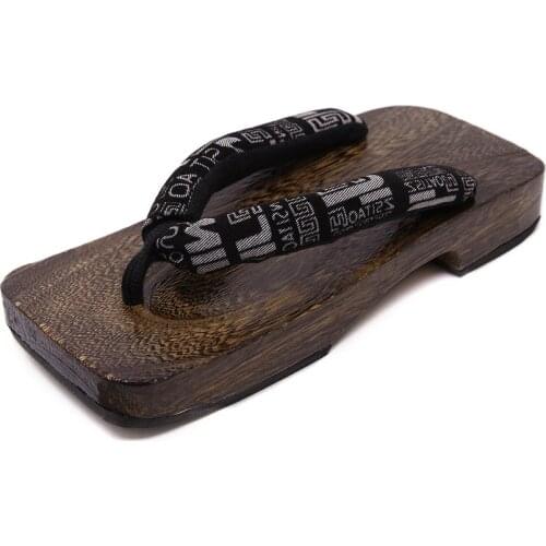 Man Summer Flip Flops 2021 Ninja Cosplay Costumes Japanese Traditional Geta Clogs Sandals Wooden Male Slippers Shoes