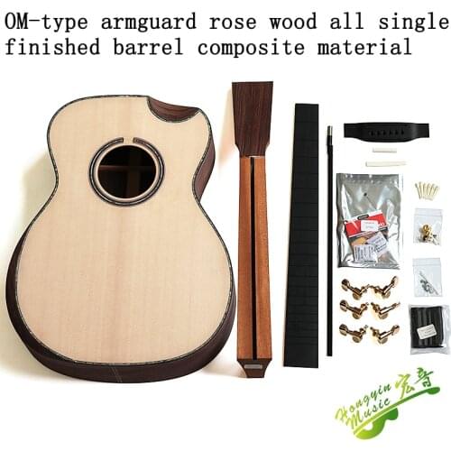 Folk guitar OM with armguard composite material Indian rosewood all single barrel spruce panel handcrafted guitar