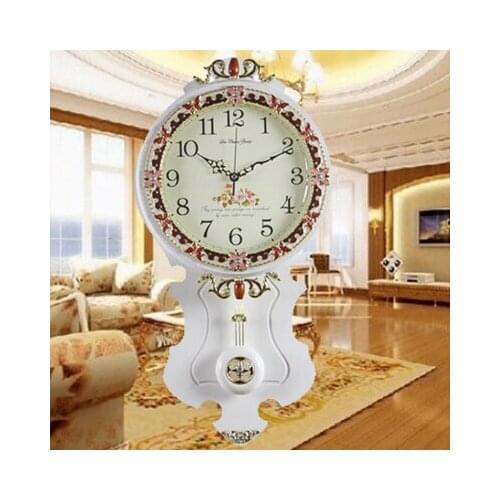 Genuine European high quality solid wood wall clock simple living room bedroom luxurious modern design wall clock 14 inches