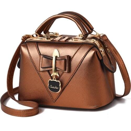 New wave handbag Korean version of the fresh and stylish one-shoulder Boston diagonal steel clip pouch diegang 25X13X16cm