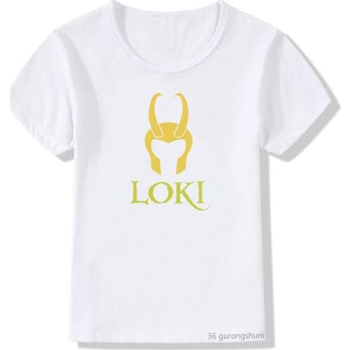 New Loki The God Of Mischief Graphic Print Girls T Shirts Vogue Boys T-Shirts Kids Clothes Harajuku Streetwear Summer Tops
