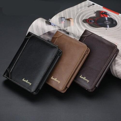 New mens wallet Korean version three fold vertical zipper buckle coin purse short wallet waterproof multifunctional wallet