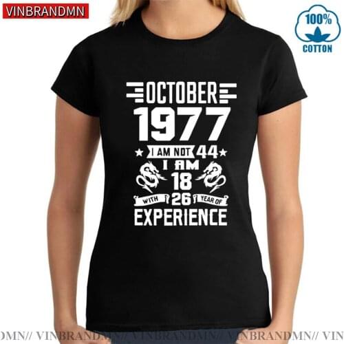 November April May June July August September October December 1977 BIRTH YEARS Tee Women Casual T shirts January February March
