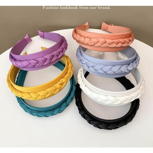 Twisted Braided Headbands Hair Band Korean Style Hair Accessories Female Simple Pure Color New Fashion Girl Women
