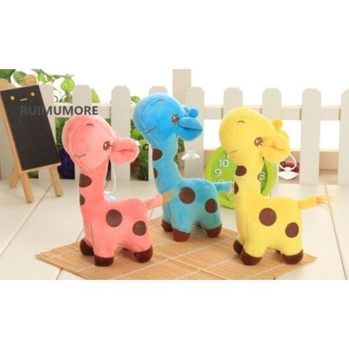 18CM Plush Giraffe Toys , Stuffed Animal Giraffe plush toy doll ; Sucker Sticking Pendant Plush Toy doll