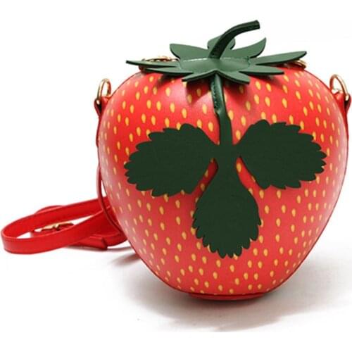 Personalized strawberry shape casual womens handbag shoulder bag cute purse womens crossbody messenger bag #40