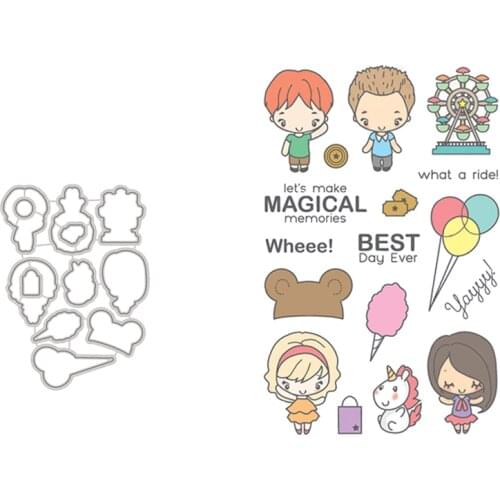 Clear Stamps And Cutting Dies Beautiful Girl Boy Make Magical Memories Wheel For DIY Scrapbook Photo Album Craft Card 2021 New