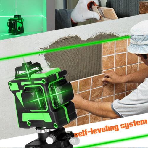 Green Laser Level 12 Lines 3D Level Self-Leveling 360 Horizontal And Vertical Cross Super Powerful Green Laser Level Dropship