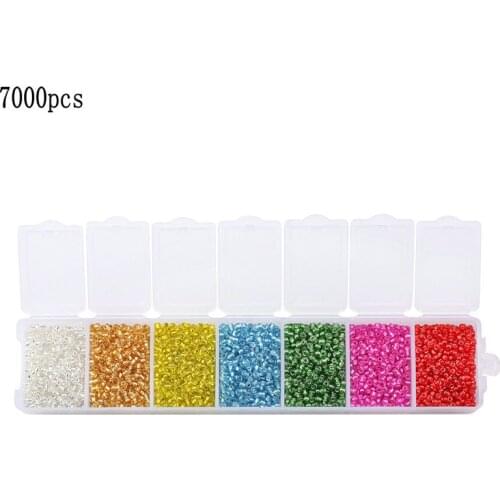 7000 PCS2MM Box Glass Rice Beads DIY Bracelets Necklace Clothing Handmade Beaded Jewelry Materials beads for jewelry making