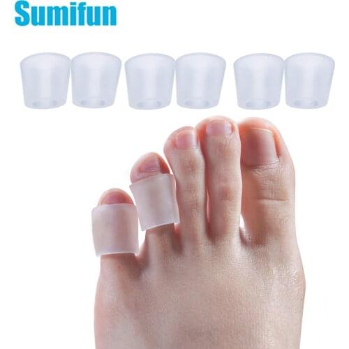 Sumifun 2Pieces Transparent Gel Fingers Protector Callus Corn Corrector Hammer Toe Separator Foot Suport C1491