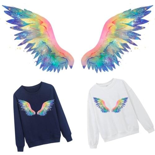 Angel Wing Patch Thermal Stickers on Clothes Iron-on Transfers for Clothing Thermoadhesive Patches Vinyl Diy Colorful Applique