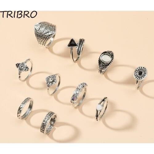Tribro Rings With Crystals