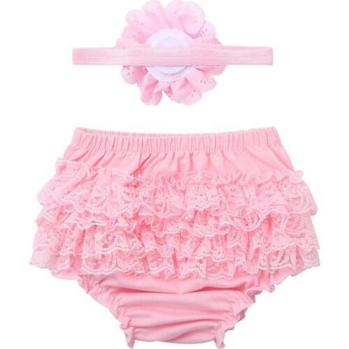Baby Girls Tulle Tutu Bloomers Infant Newborn Diapers Cover and Flower Headband Set Newborn Photography Props Baby Birthday Gift