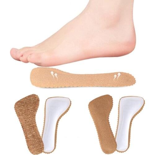 1Pair Foot Pad Sweat-absorbent Shock Absorption Wood Insoles Sticker for High Heel
