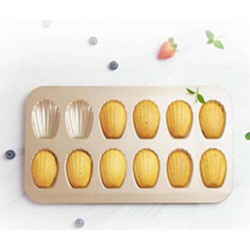 1PCS 12 Cavity Cookies Bakeware Gadgets Mini Shell Cake Pan Madeleine Molds Chocolate Baking Mould Kitchen Accessories