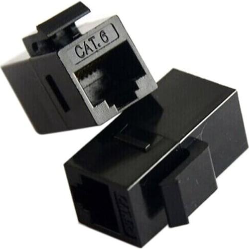 10pcs/lot UTP CAT6 Keystone Coupler RJ45 Female to Female Adapter UTP CAT6 Keystone inline Coupler Black