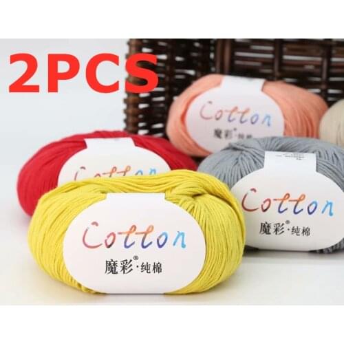 2pcs X50g 100% Cotton Baby Wool Yarn Yarn For Knitting Children Hand Knitted Yarn Knit Sweater Crochet Warm DIY