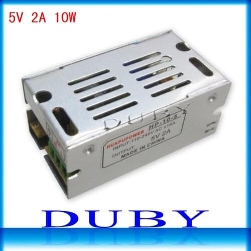 2pcs/lot 5V 2A 10W Switching power supply Driver For LED Light Strip Display AC100-240V Factory Supplier Free Shipping