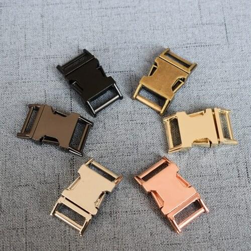 20 Pcs/Lot 15mm Metal Quick Side Release Buckles for Webbing Tactical Belt Dog Collar DIY Outdoor Luggage Accessories