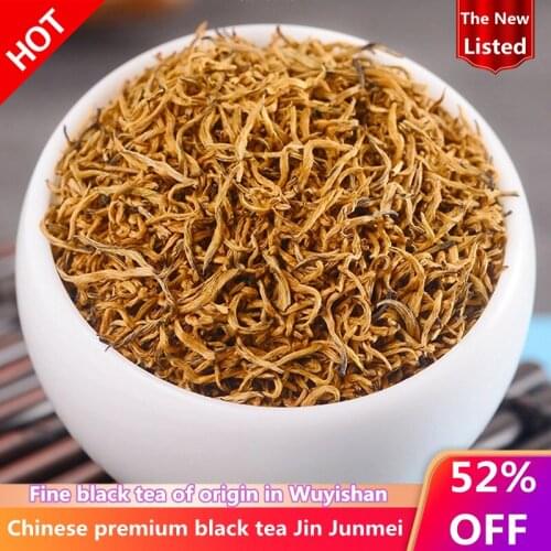 2021 Authentic Jinjun Eyebrow Black Tea New Tea Super Spring Tea Yellow Bud Honey Flavor Bulk Can