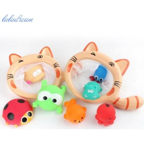 Kids cat Bath Toys Beach Play Fish Water Toys Bathing Animals Watering Pinch Called Classes Summer Toys